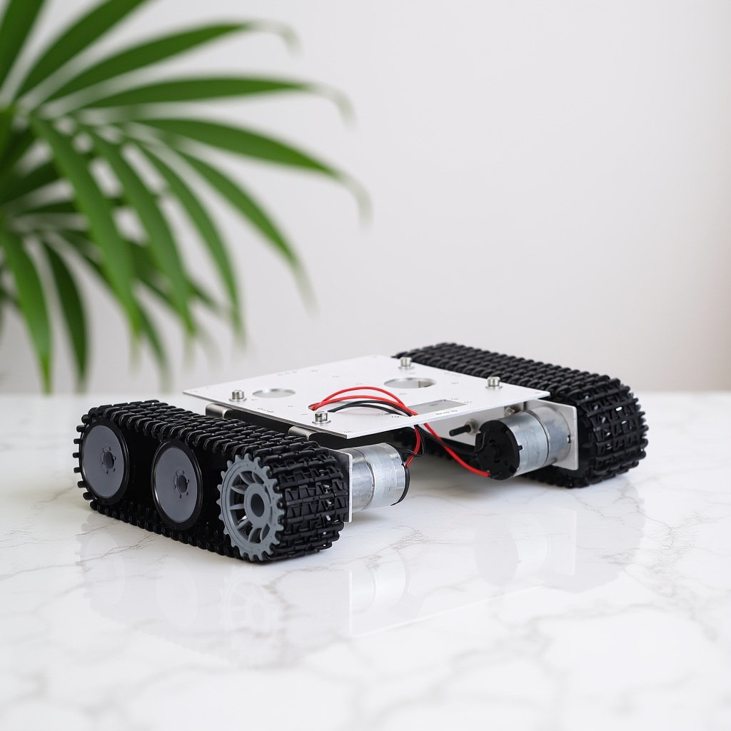 Tracked Robot Chassis - ชุดโครงรถถังหุ่นยนต์โลหะ - ชุดโครงรถตีนตะขาบมอเตอร์ 12V สำหรับโปรเจกต์ STEM