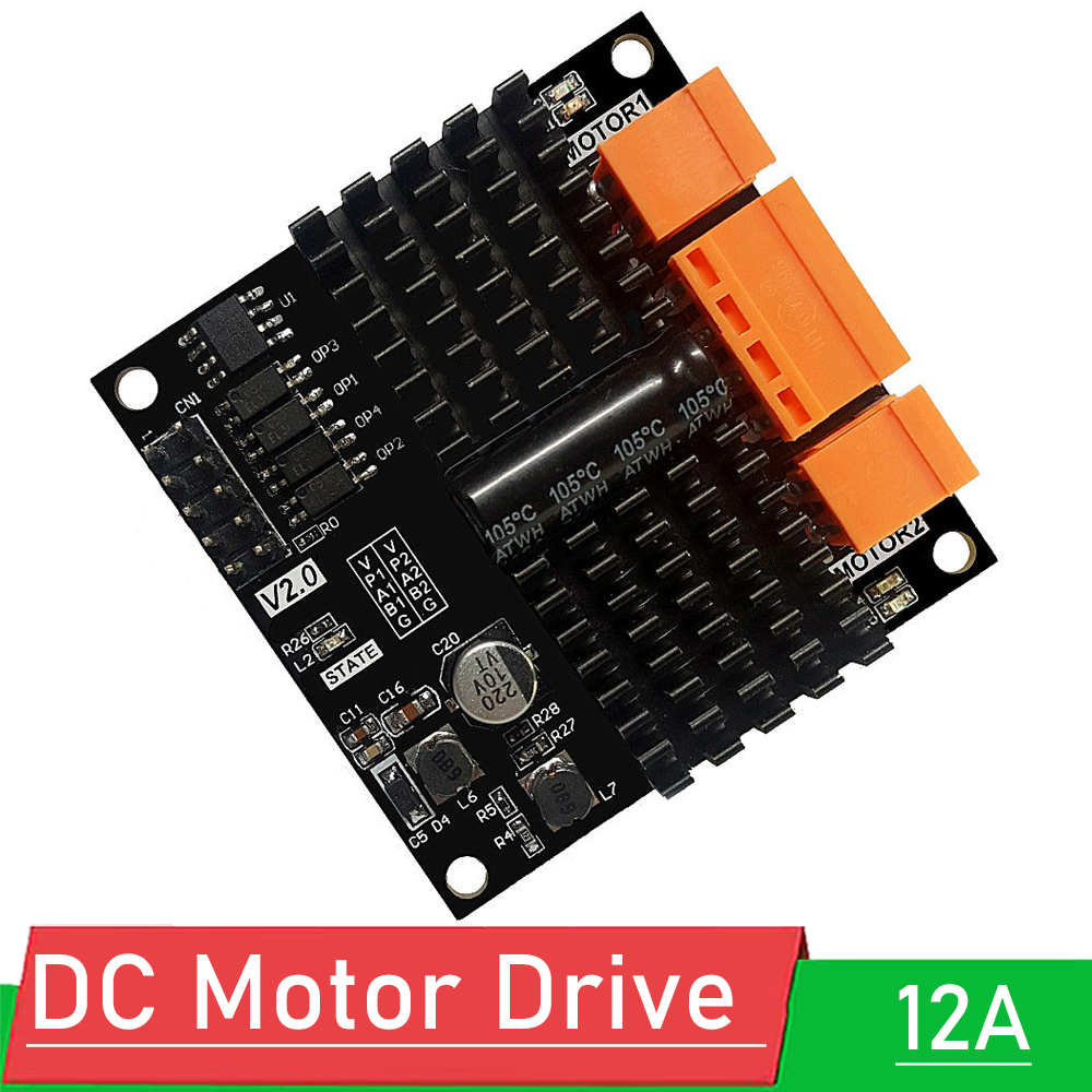 L298N Module - 12V 24V 12A โมดูลขับเคลื่อนมอเตอร์กระแสตรงแบบสองช่องสัญญาณ H Bridge