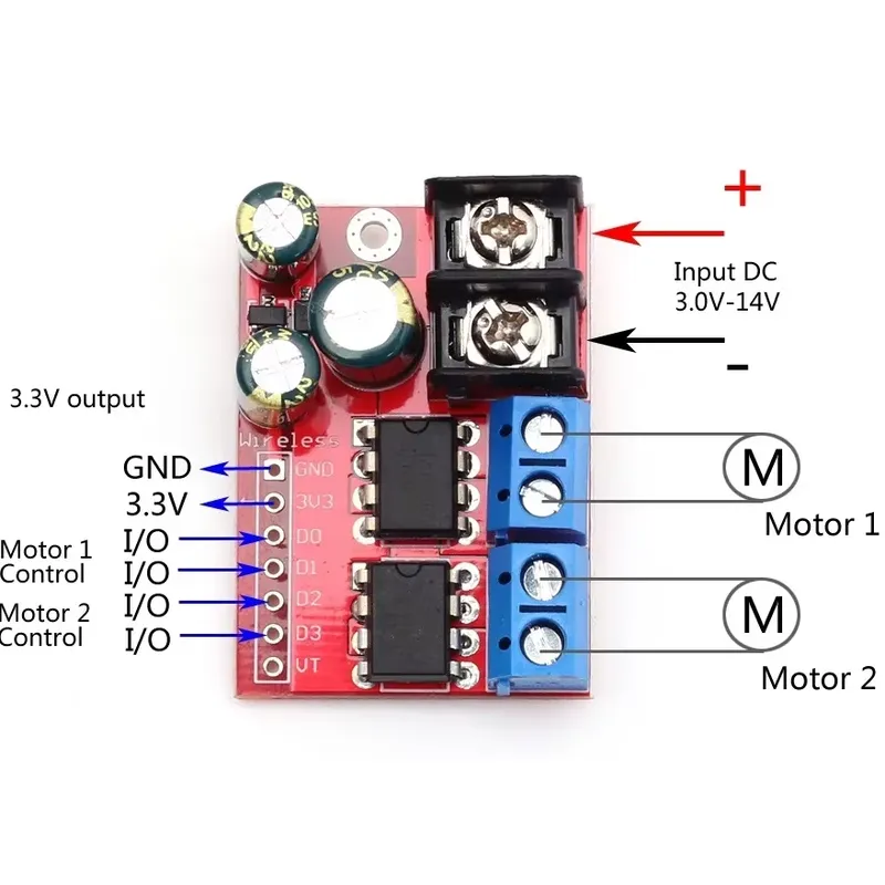 L298N Module - โมดูลขับมอเตอร์ DC คู่ 5A แบบ H-Bridge