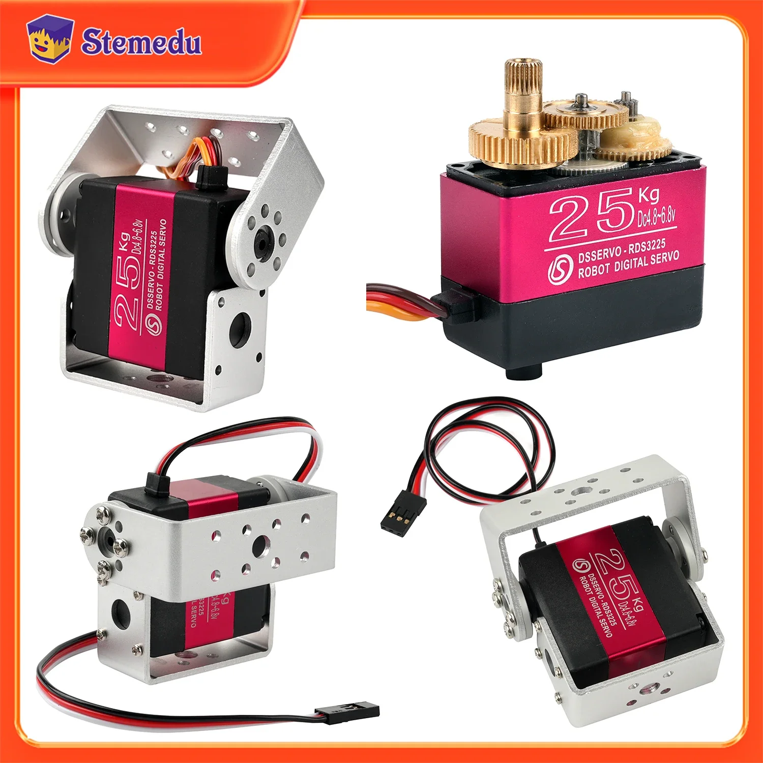 Robot Arm Metal - 25KG หุ่นยนต์ดิจิตอล Servo แรงบิดสูงเกียร์โลหะกันน้ํา U ยึด