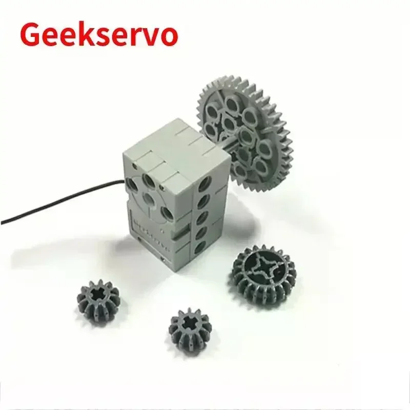 Microbit - Geekservo 0.7/2KG แรงบิด 360 ° การหมุนอย่างต่อเนื่องสีแดง/สีเทาเซอร์โวมอเตอร์แบบตั้งโปรแกรมเพลาคู่สําหรับ