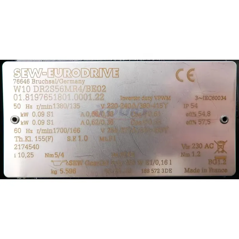 สำหรับ SEW EURODRIVE W10 DR2S5 - Geared Motor บทวิจารณ์และราคา