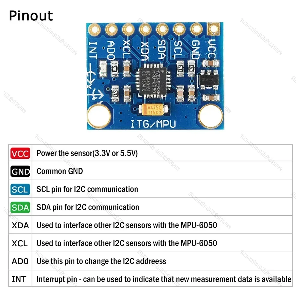 GY-521 MPU-6050 โมดูลเซ็นเซอร์ - Accelerometer Mpu6050 บทวิจารณ์และราคา